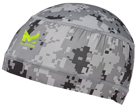 MISSION Cooling Helmet Liner- Cools Instantly When Wet, UPF 50, Wear Under Helmets, Hardhats & More- Digital Camo Gray