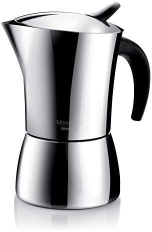 Tescoma MONTE CARLO Espressokocher für 6 Tassen | Erstklassiger Edelstahl & elegantes Design | Authentischer Espresso-Genuss | Ergonomischer hitzebeständiger Griff | Vielseitig für alle Herdarten