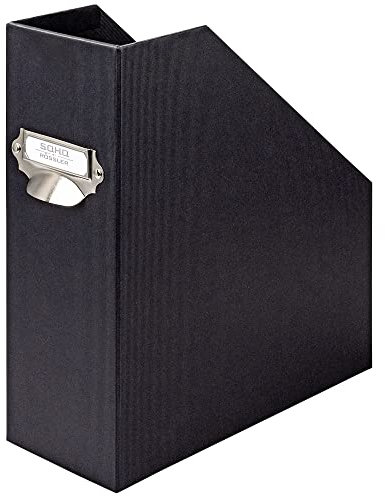 Rössler Papier 1318452701 - S.O.H.O. Stehsammler für DIN A4, mit Griff und beschriftbarem Einsteckschild, 11,5 x 26 x 31,5 cm, Schwarz, 1 Stück