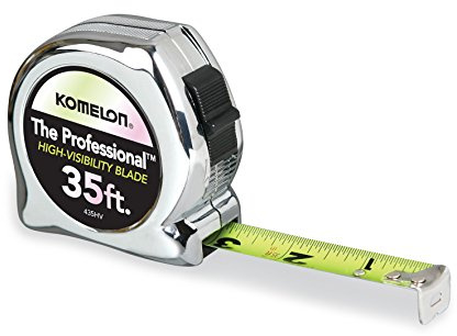 Komelon 435HV High-Visibility Professional Tape Measure, 35-Feet by 1-Inch, Chrome