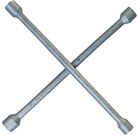 AUTONIK 113230 PKW-Radkreuzschlüssel Schlüsselweiten nach DIN, 17/19/22 mm, 13/16 Zoll, Silber