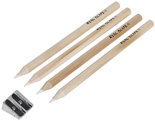 Pepperell Real Slate Chalk Pencils 5/Pkg W/Sharpener, Sandal