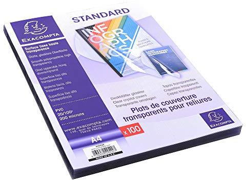 Exacompta 42542E Einbanddeckel (PVC, DIN A4) 100 Stück transparent