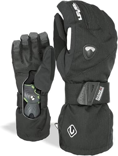 Level Fly - Guanti Sci e Snowboard Uomo con Polsino e Cinturino Regolabile, Guanti Invernali Termici Uomo Protettivi, Impermeabili e Traspiranti, Ideali sulla Neve e nella Stagione Fredda,- 1 Paio