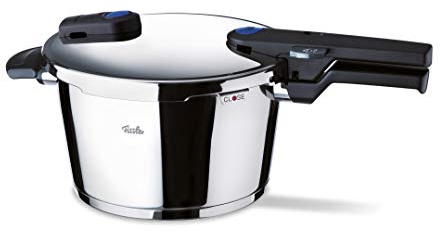 Fissler Induktions-Schnellkochtopf, Edelstahl-Dampfkochtopf, 2 Garstufen, Stapelbar, Alle Herdarten auch Induktion, Silber, 3,5 Liter