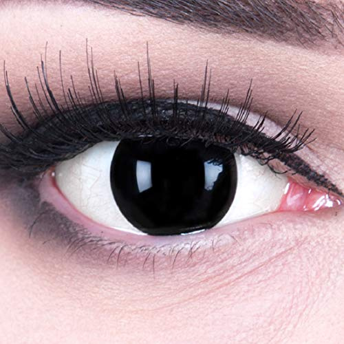 Meralens lentes de contacto Blindblack con caja de lente + todo en una solución (60 ml) - (1 x 2 piezas) Envío
