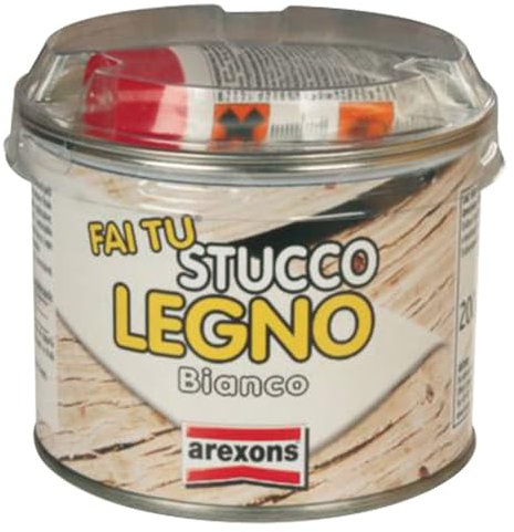 Arexons 42112 Barattolo Stucco Legno, Bianco, 200 gr