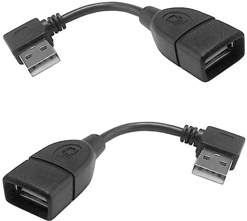 chenyang Cavo USB 2.0 Cavo dati USB 2.0 tipo A prolunga angolato da 90 gradi 480Mbps 0.1M 2 Pezzi/Set