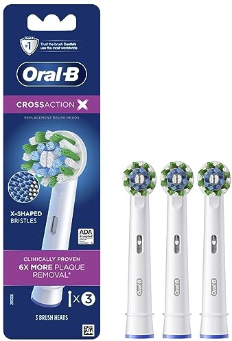 Oral-B Cross Action Electric Toothbrush Replacement Brush Heads Refill, 3 Count