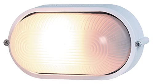 REV Ovalleuchte - Kellerlampe-Wandlampe oval, IP44, E27 Fassung für Leuchtmittel bis max. 60W, weiß