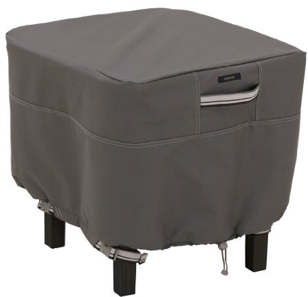 Classic Accessories Ravenna Water-Resistant 21 Inch Square Patio Ottoman/Table Cover, Outdoor Table Cover