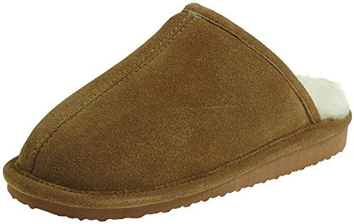 Harrys-Collection Unisex Herren Extra Dicke Pantoffel Lammfell 5 Farben Hausschuh, Farben:braun, Schuhgröße:46