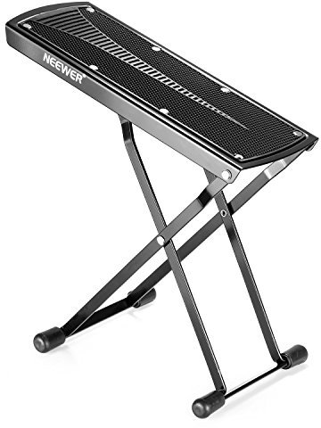 Neewer® Extra stabile Gitarre-Fußstütze aus massivem Eisen, bietet Sechs leicht verstellbare Höhe-Positionen, ausgezeichnete Stabilität mit Gummi Endkappen und Rutschfester Gummi-Matte
