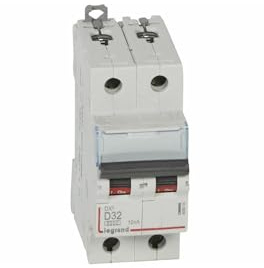 408018 Disjoncteur Bipolaire 32a - 2p Courbe D - 6/10ka - à Vis - Legrand Dx3