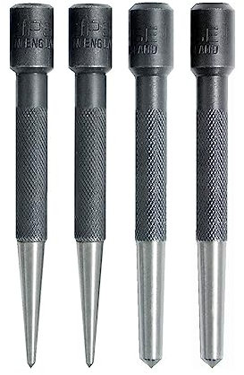Eclipse Professional Tools 351W Körner-Set mit rundem Kopf, 3,2 mm - 6,35 mm Spitzendurchmesser, 4 Stück
