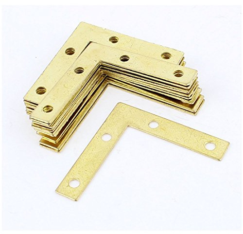 uxcell 20 Pcs 90 Degree Corner Brace Angle Brackets Gold Tone 50 x 50mm(2 x 2 Inch)