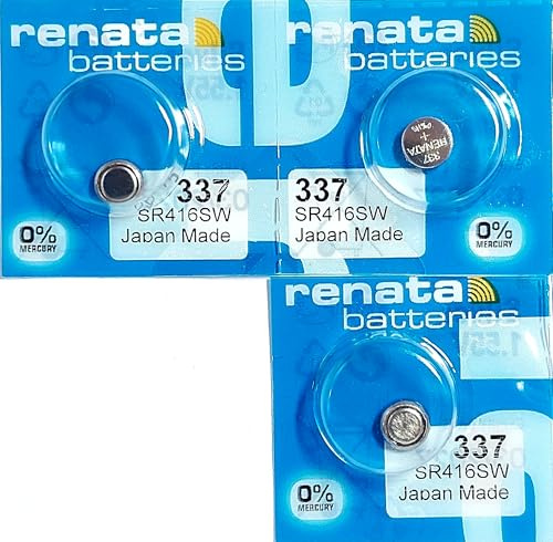 renata Swiss Watch Battery 3 x 337 or SR416SW Made of Silver Oxide 1.5 V (SR43SW)