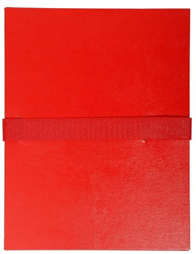 Exacompta - Réf. 629E - Carton de 10 chemises à dos extensible balacron - 1 rabat - fermeture par sangle auto-agrippante/scratch - dimensions 24 x 32 cm - pour documents au format A4 - couleur rouge