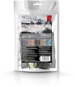 Rinderkopfhaut mit Fell - 1000g - von George and Bobs