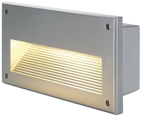 SLV luminaria empotrada de pared BRICK DOWNUNDER/iluminación para paredes, caminos, entradas, «spot» led de exterior, luminaria empotrada de exterior, lámpara de jardín / E14 IP44 40 W gris