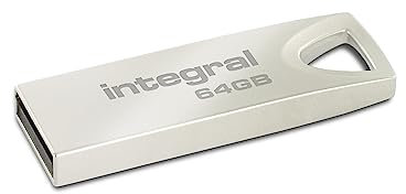Integral 64GB USB Memoria 2.0 Pendrive ARC con Carcasa de Metal para Llavero, una solución Elegante y estilosa para transferir y respaldar Tus Archivos