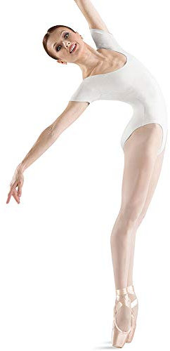 Bloch Dance Damen Cavalier Gymnastikanzug, kurzärmelig, Weiß, Größe M