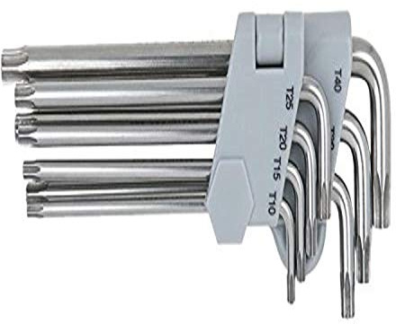 KS Tools 964.0615 Serie di chiavi maschio piegate tx con foro, in acciaio inossidabile. 7 pz