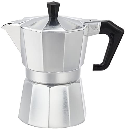 Pezzetti Espressokocher mit Herdplatte, hergestellt in Italien, für 1, 2, 3, 6, 9, 14 Tassen (3 Tassen)