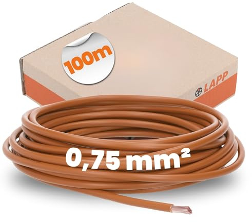100 Meter Lapp 4510032 H05V-K 0,75 mm² braun I Verdrahtungsleitung I Aderleitung flexibel I PVC Einzelader I Litze 0,75mm2 I Verdrahtung