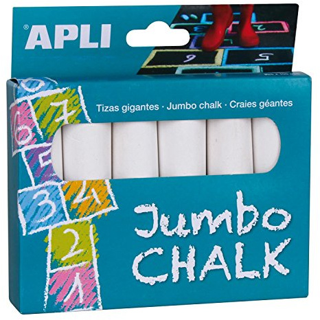 Apli 14370 - Boîte de 6 craies géantes blanches