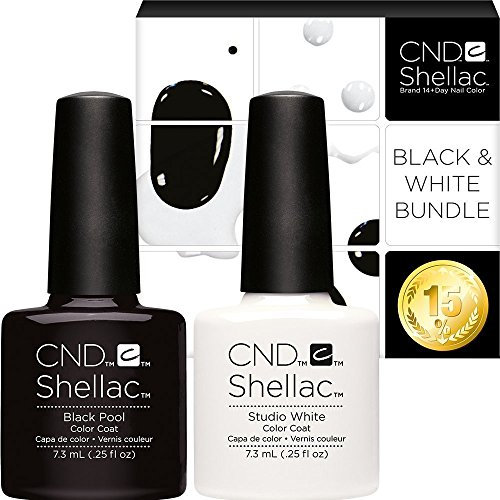 CND Shellac UV/LED Power Polish, Blackpool/Studio White 7.3 ml - Pack of 2