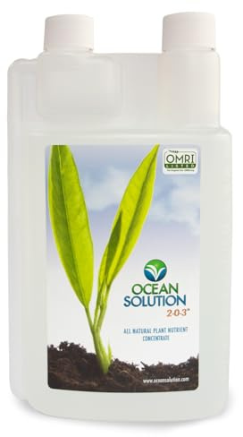 ocean Lösning 2–0-3 – Växtmat – organiskt flytande gödselmedel för trädgårdar, landskap, hydroponics (organiska havsmineraler koncentrerat gödselmedel 32 oz)