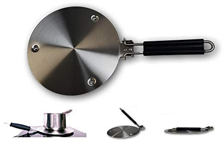Upromax Induction Plate and Converter Disk, 11-Inch, Heat Diffuser for Glass Cooktop - Stainless Steel, Foldable with Hand Silicon Cover, Heat Diffuser for Electric Stove,Easy Storage Foldable