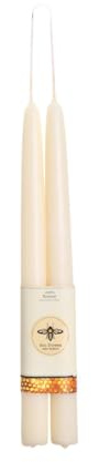 Big Dipper Wax Works Ivory White Hand-Dipped Beeswax Taper Candles – 12” x 7/8”, 2-Pack, 100% Pure Beeswax, Long Burning, Clean, Cotton Wick, Handmade in USA, Home Décor & Wedding Candles