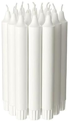 Jubla 20 Unscented White Candles 22mm Diameter 19cm Height 6 Hours Burn Time