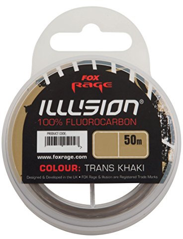 Fox Rage Illusion Fluorocarbon trans khaki 50m Vorfachschnur, Raubfischrigs, transparent, durchsichtig, tarnung, 8lb, 10lb, 50 meter, Raubfischschnur, Raubfischangeln, Durchmesser/Tragkraft:0.28mm /4.55kg Tragkraft