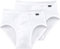 Schiesser Herren 2 Pack Sportslip Mit Eingriff - Essential Feinripp Slip, Weiss_205159, L EU