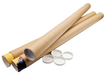 Lot de 10 tubes carton brun pour affiche poster 6 cm x 85 cm