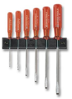 PB Swiss Tools Norm-Schraubendreher-Satz, mit Kunststoffheft und Wandhalter, 6-teilig