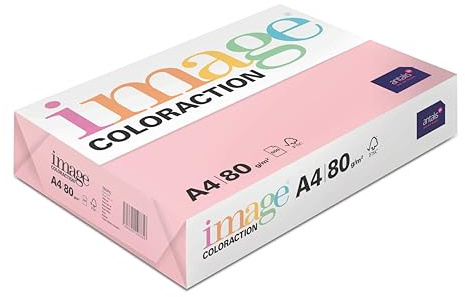 Image Coloraction - Papier de couleur Rose clair Tropic 80 g/m² A4 - Ramette de 500 feuilles