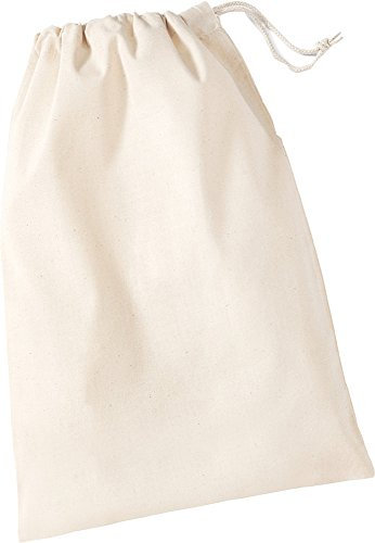 Westford Mill - Bolsa Unisex de algodón con cordón de cordón, Talla XS-XL, Color Beige, Grande