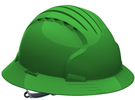Evolution Deluxe 6141 280-EV6141-30 Full Brim Hard Hat with HDPE Shell, 6-Point Polyester Suspension and Slip Ratchet Adjustment