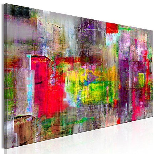 murando - Leinwand Bilder Abstrakt 135x45 cm Vlies Leinwandbild 1 tlg Kunstdruck modern Wandbilder Groß XXL Wohnzimmer Wanddekoration Design Wand Bild Panoramabild - bunt wie gemalt a-A-0217-b-b