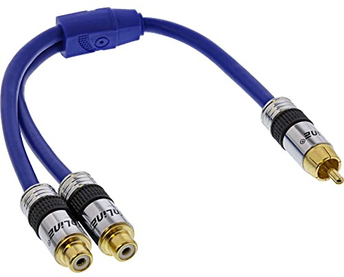 InLine 25cm Premium 1x Cinch to 2X RCA Jack Cinch-Y Cable
