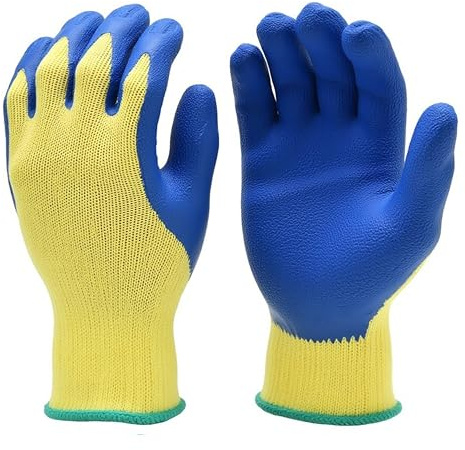 G & F Products Kevlar Cut Resistant Work Gloves, ANSI Rated, Heavy Duty Safety Gloves with PVC Grip, Slash & Puncture Protection for Glass Handling, Metalworking, Construction, Mechanics & More Large