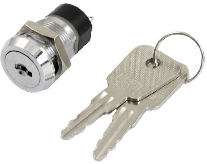 sourcing map AC 125V 4A/AC 250V 2A Latching 1NO 1NC 2 Position Key Lock Rotary Selector Switch