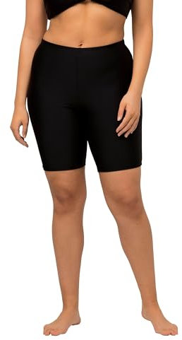Ulla Popken Damen Badehose Schwimmradler , Schwarz 58
