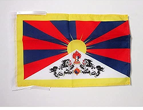 AZ FLAG Bandera del Tibet 45x30cm - BANDERINA TIBETANA - Budista 30 x 45 cm cordeles