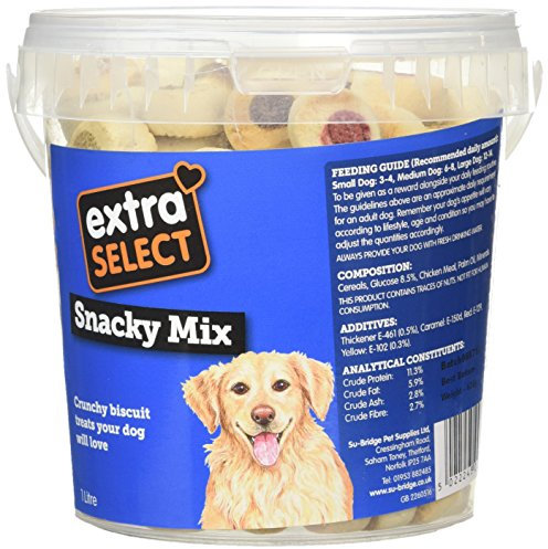 Extra Select Snacky Mix Dog treat Biscuits in a 1lt Bucket (approx 100 biscuits)
