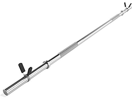 ScSPORTS® Langhantelstange - 120/140/160/180 cm, 30mm, bis 120kg, Stahl, Chrom, Stern-/Federverschluss - Langhantel, Hantelstange, Langhantel-Stange, Bankdrücken (Federverschluss (140 cm))